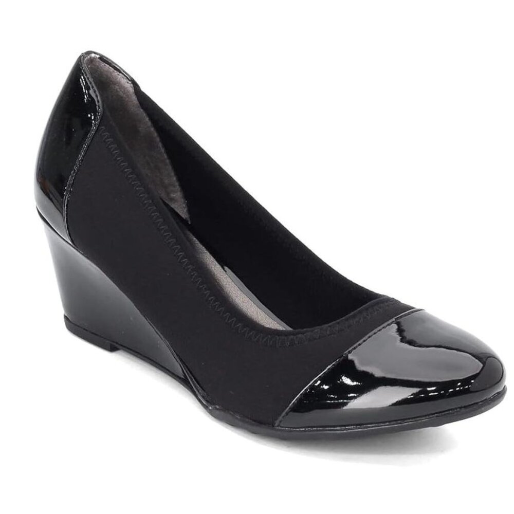 NEW Life Stride Womens Juliana Stretch Wedge sz 10 black